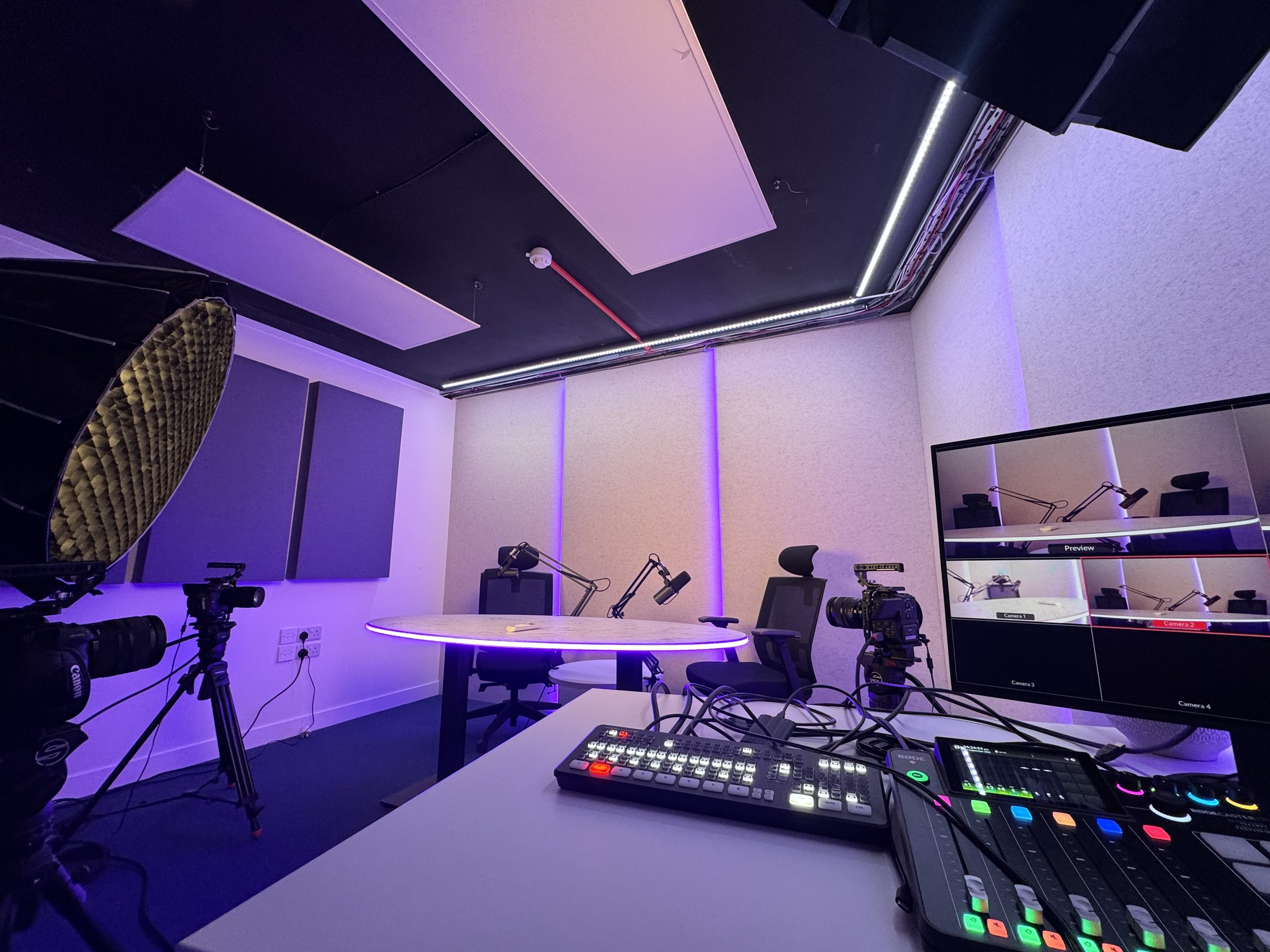 Behind the cameras at The Factory London’s podcast studio